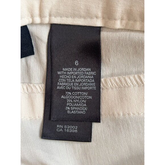 Liz Claiborne Axcess Ivory Straight Leg Pants Stretch Belt Loops Mid-Rise Size 6 - Picture 8 of 12